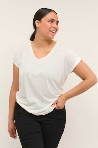 T-shirt KAFFE CURVE en blanc : devant