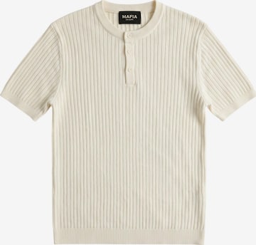 Kleidermafia Paita 'Slim Fit Button Knit T-shirt - Ecru' värissä beige: etupuoli
