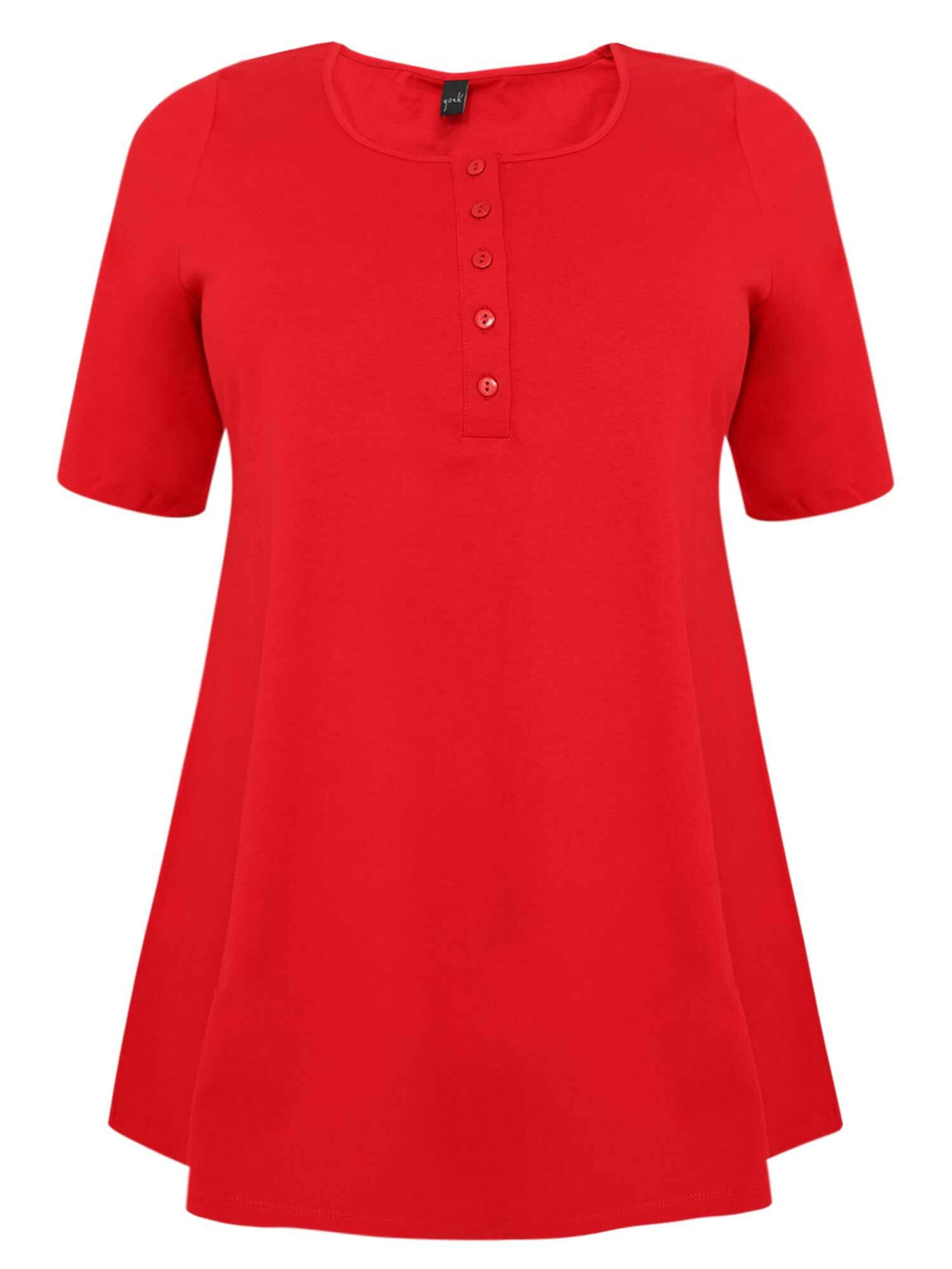YOEK Tunic ' COTTON ' in Red: front