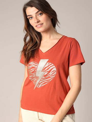 T-shirt 'Lovers' Deeluxe en orange : devant