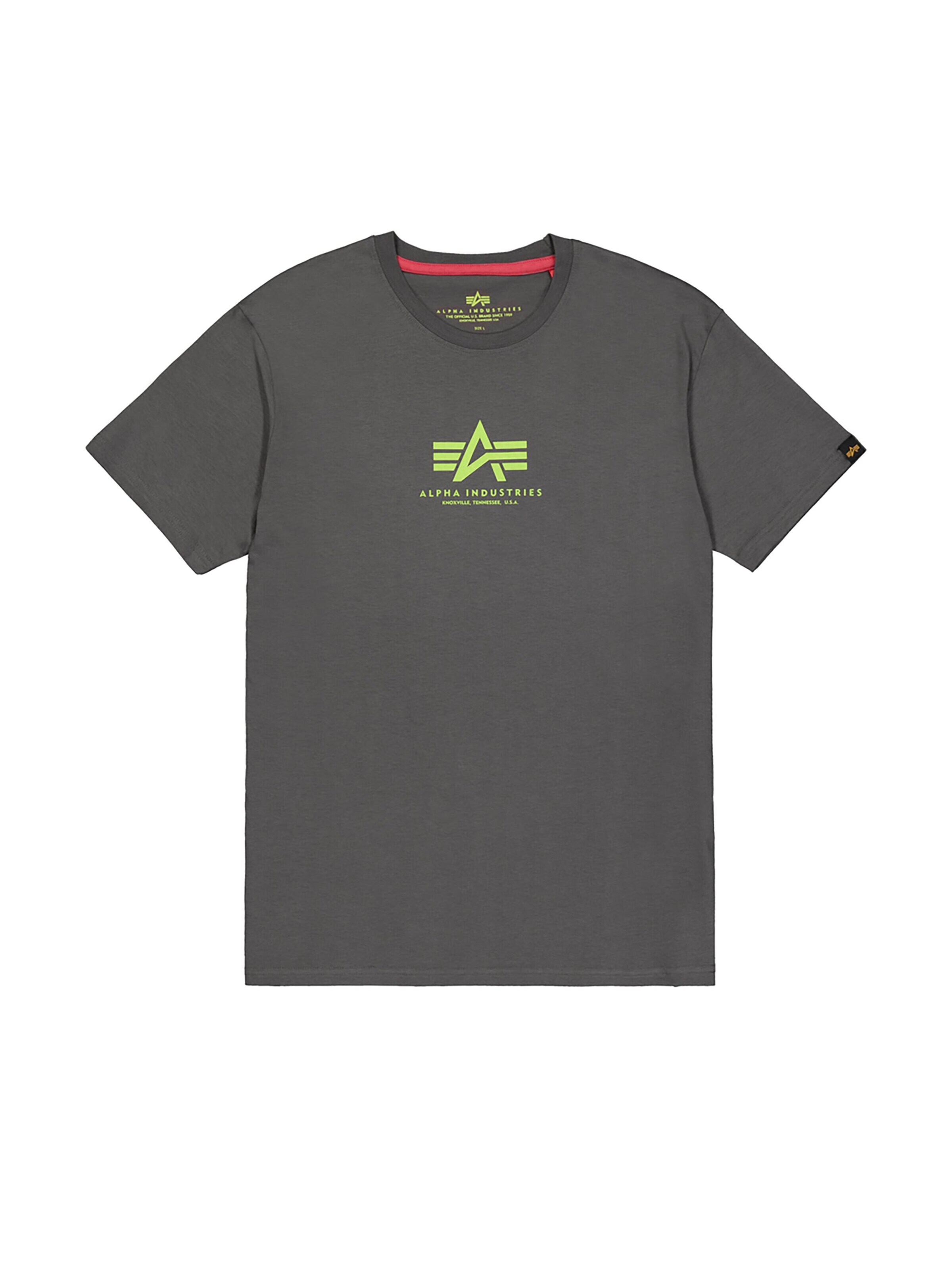 ALPHA INDUSTRIES Shirt 'Basic Mid Logo' in Grey: front