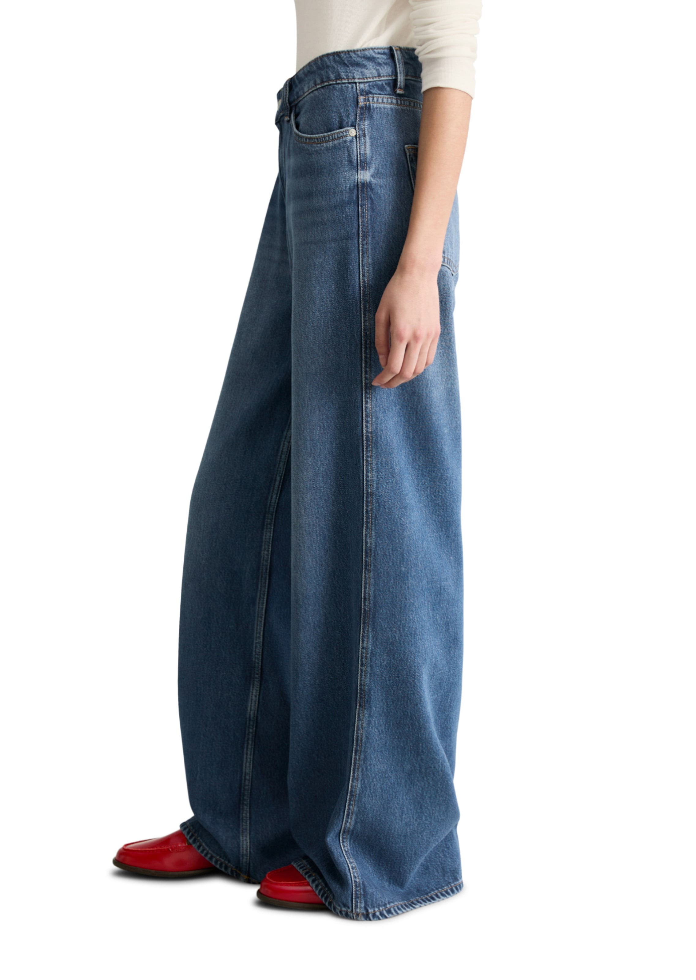 Marc O'Polo DENIM Wide Leg Jeans 'Anjo' in Blau