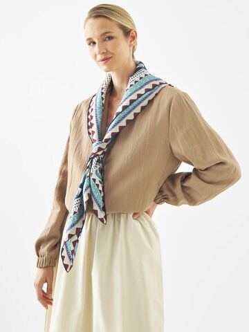 CODELLO Tuch Seidentuch Palmenmotiv in Blau: Vorderseite