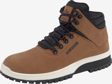 PARK AUTHORITY by K1X Lace-Up Boots in Brown: front