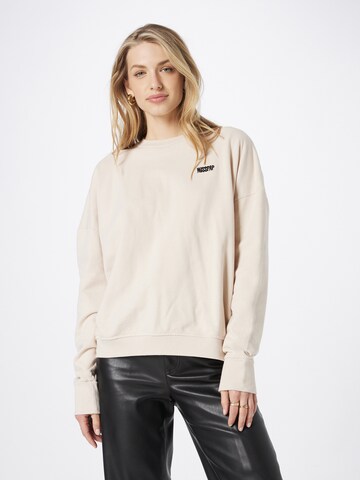 Sweat-shirt Misspap en beige : devant