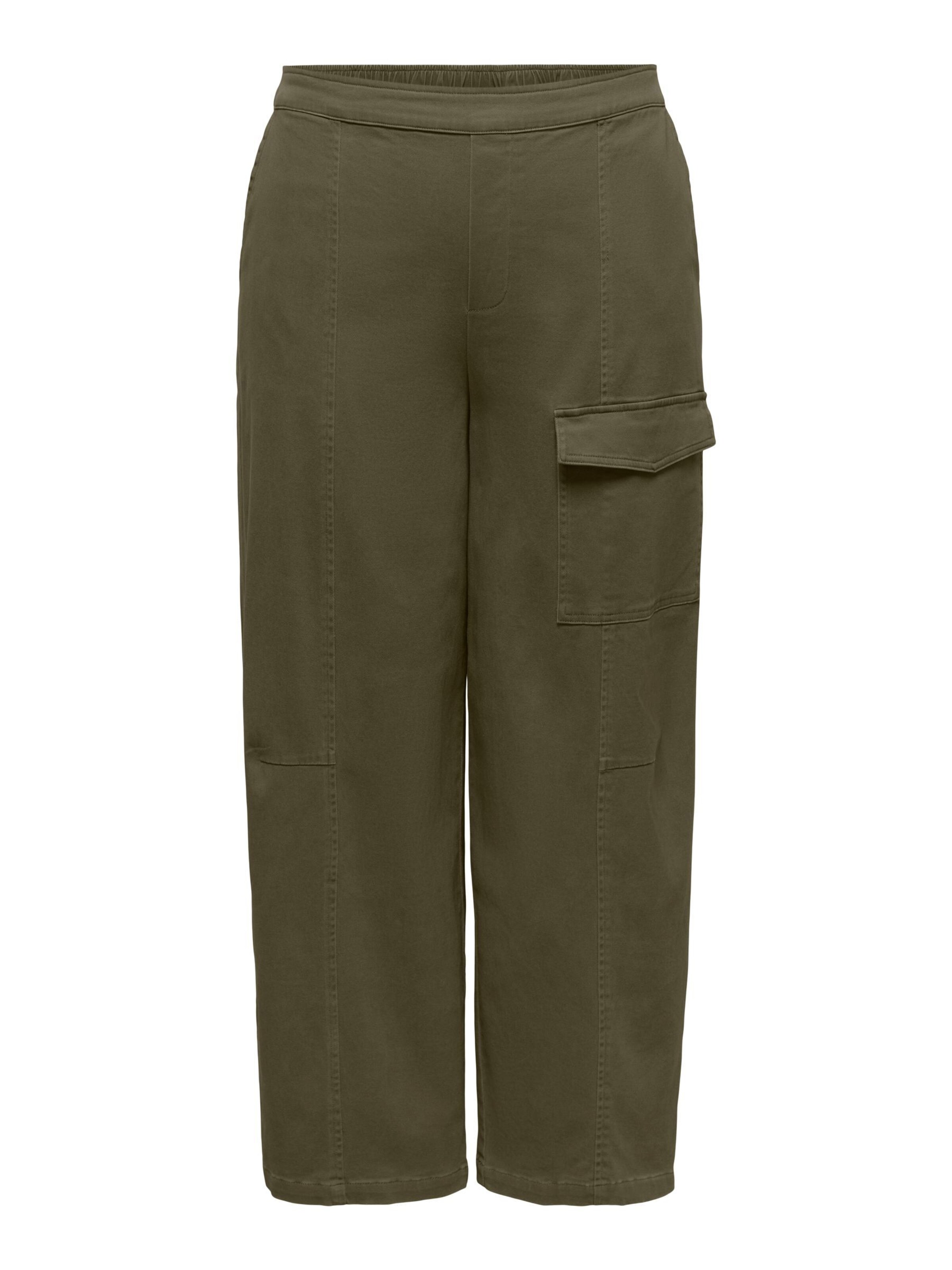 ONLY Carmakoma Vat Cargobroek 'CARINA ' in Groen: voorkant