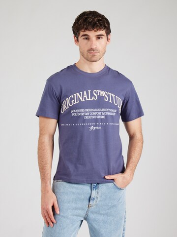 JACK & JONES Футболка 'JORFrederiksberg Margate' в Синий: спереди