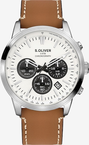 s.Oliver Analoog horloge in Bruin: voorkant