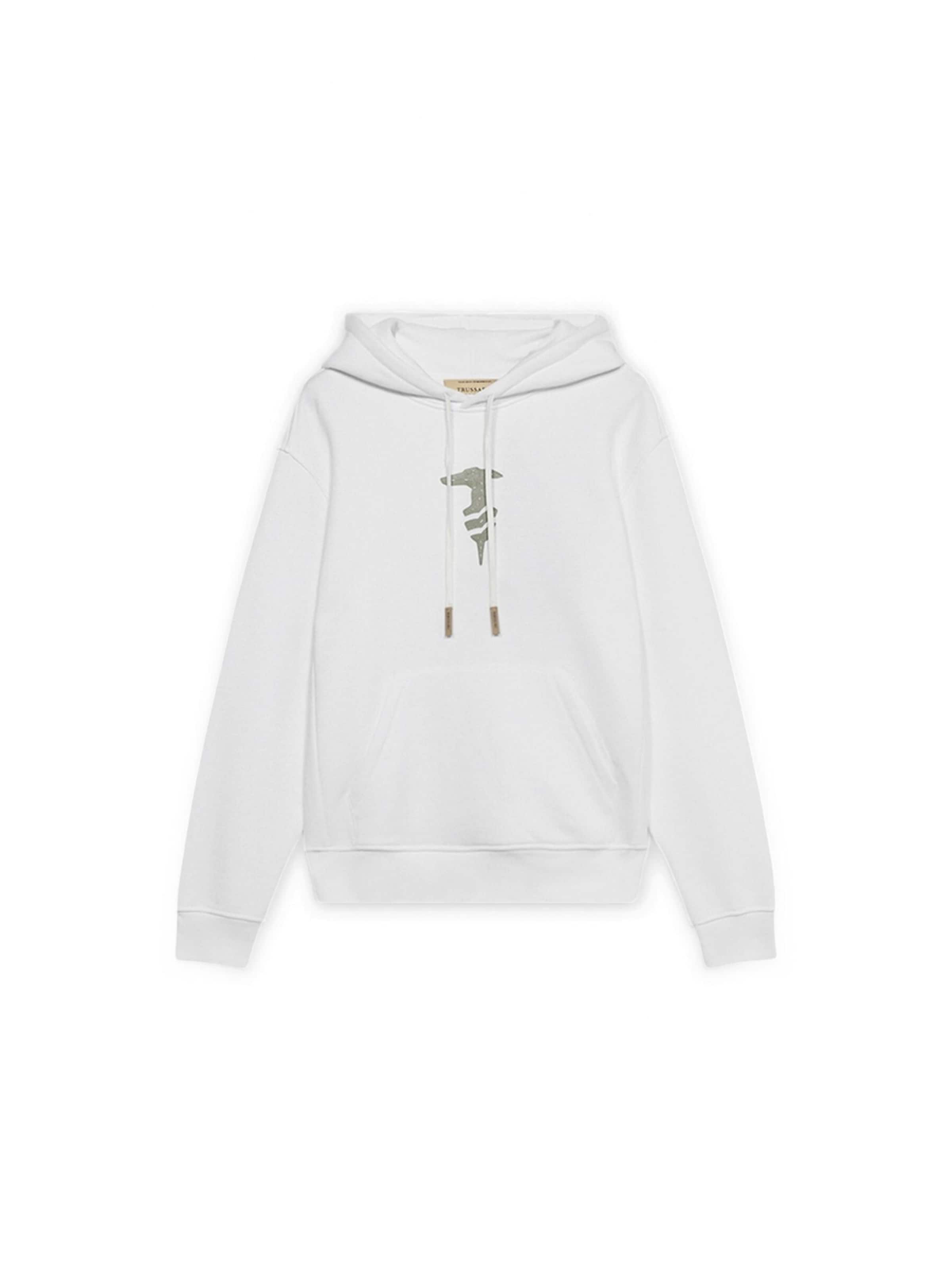 Trussardi Sweatshirt in Wit: voorkant