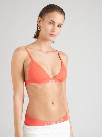Triangle Hauts de bikini Calvin Klein Swimwear en orange : devant