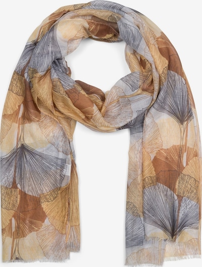 styleBREAKER Schal 'Langer Schal Ginkgo Leaves' in One Size in ocker, Produktansicht