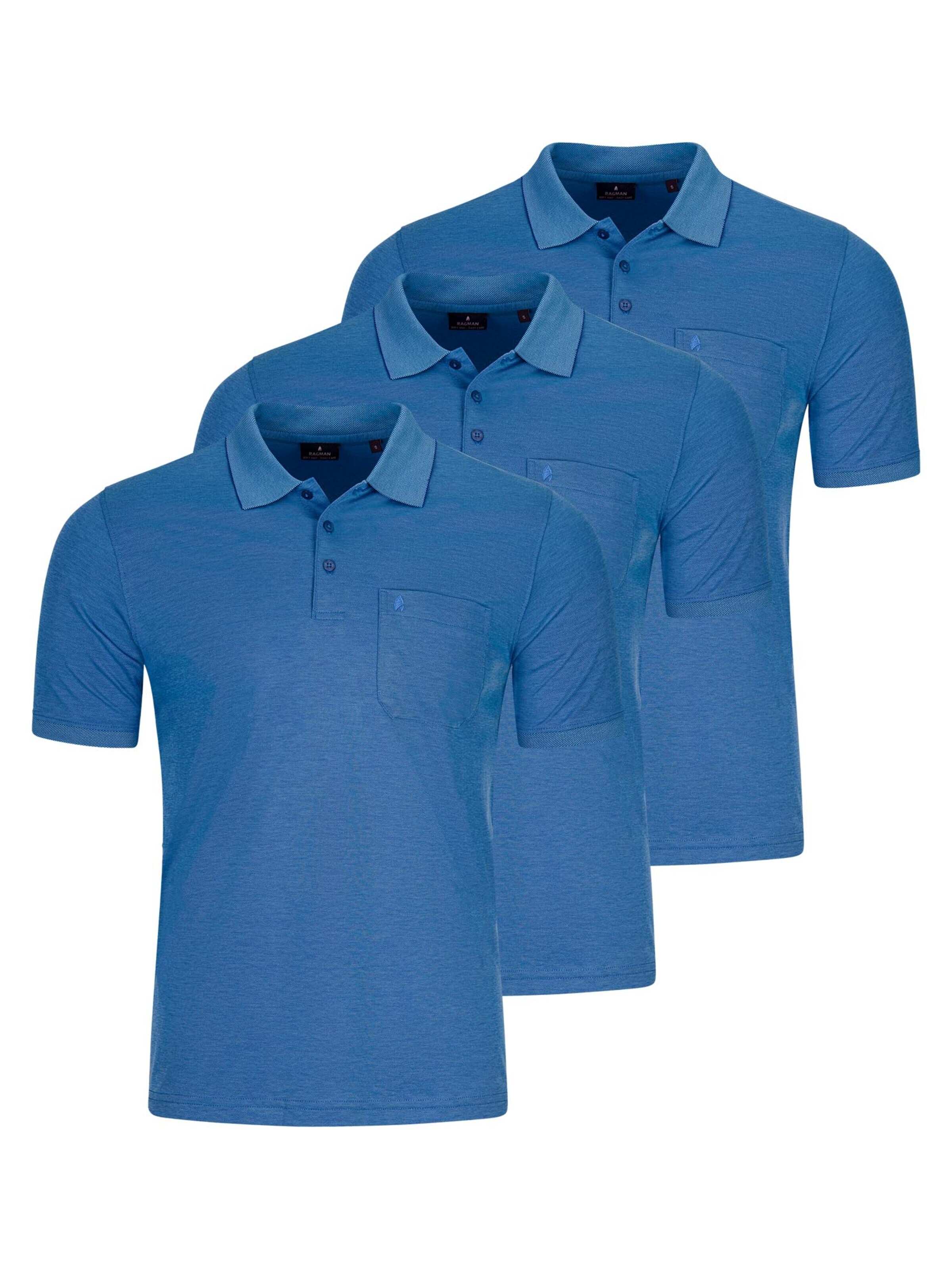 Ragman Shirt 'Basic' in Blue: front