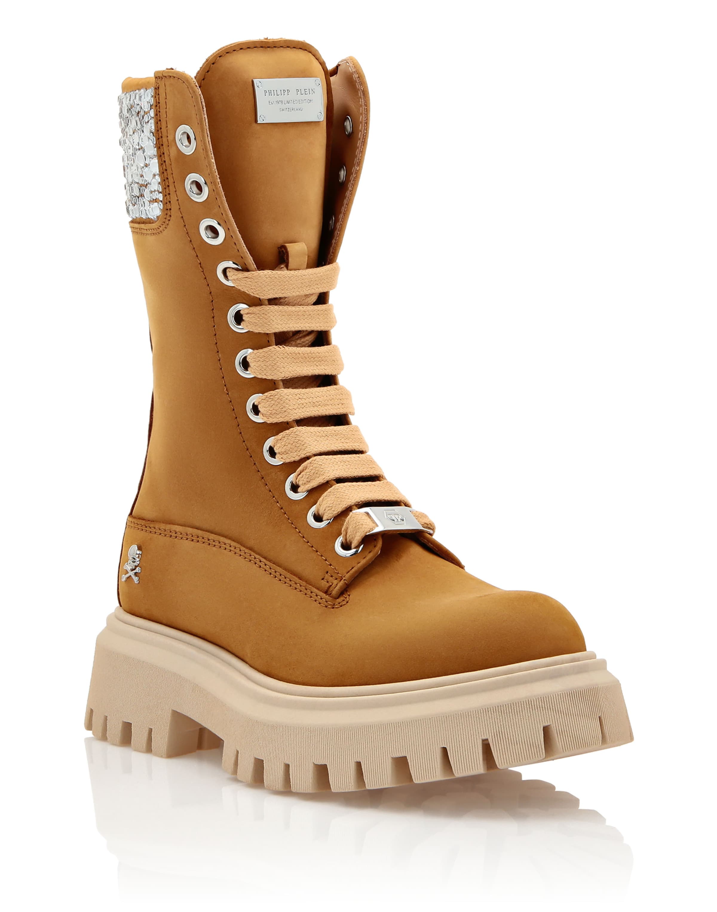 Bottes Philipp Plein en marron : devant