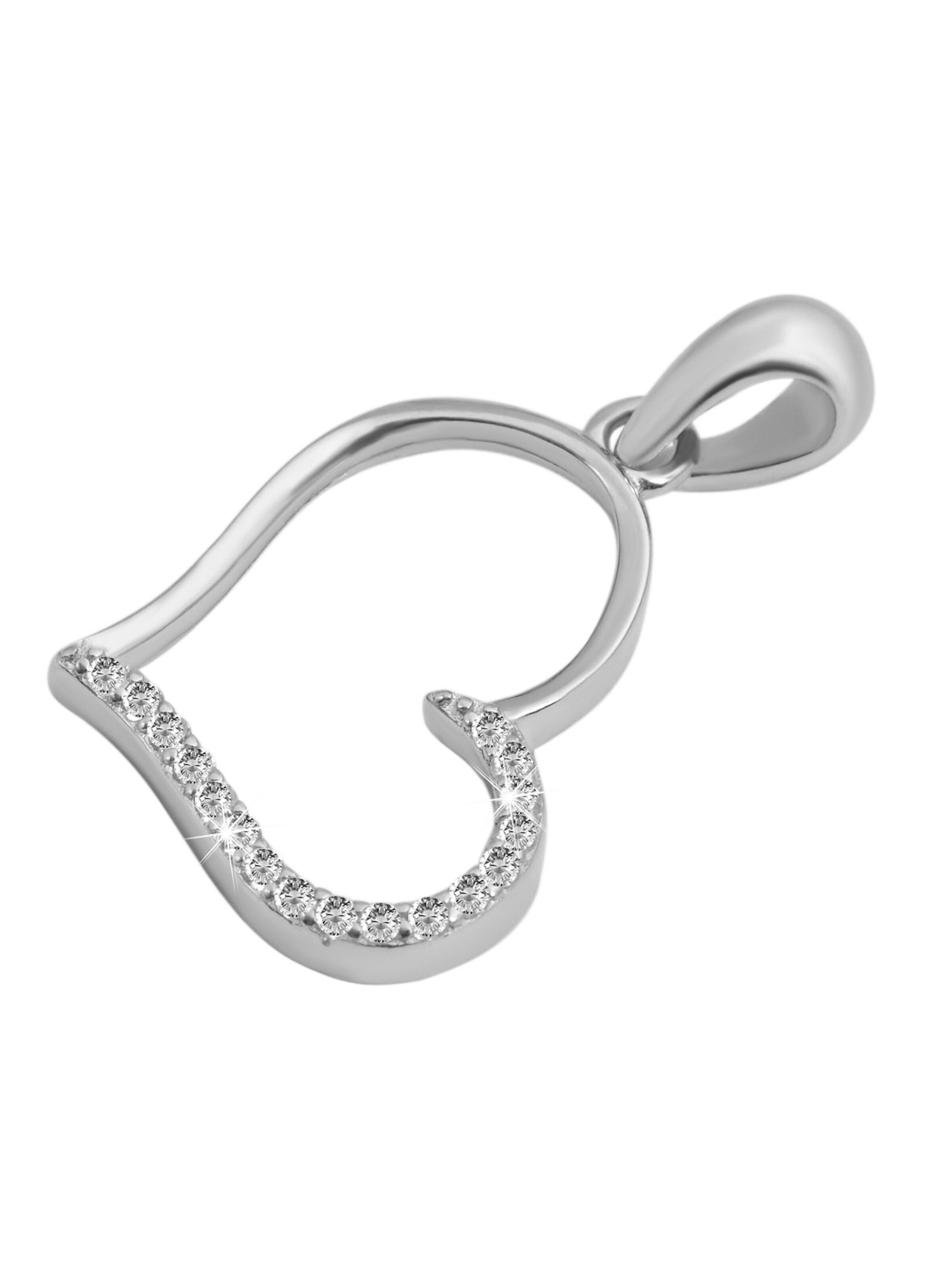 Akzent Jewelry Set '"Kimey" aus 925 Sterlingsilber, rhodiniert, Schmuckset Herz' in Silver