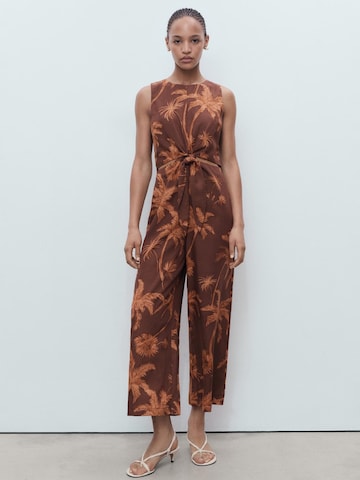 MANGO Jumpsuit 'LANA' i brun: framsida