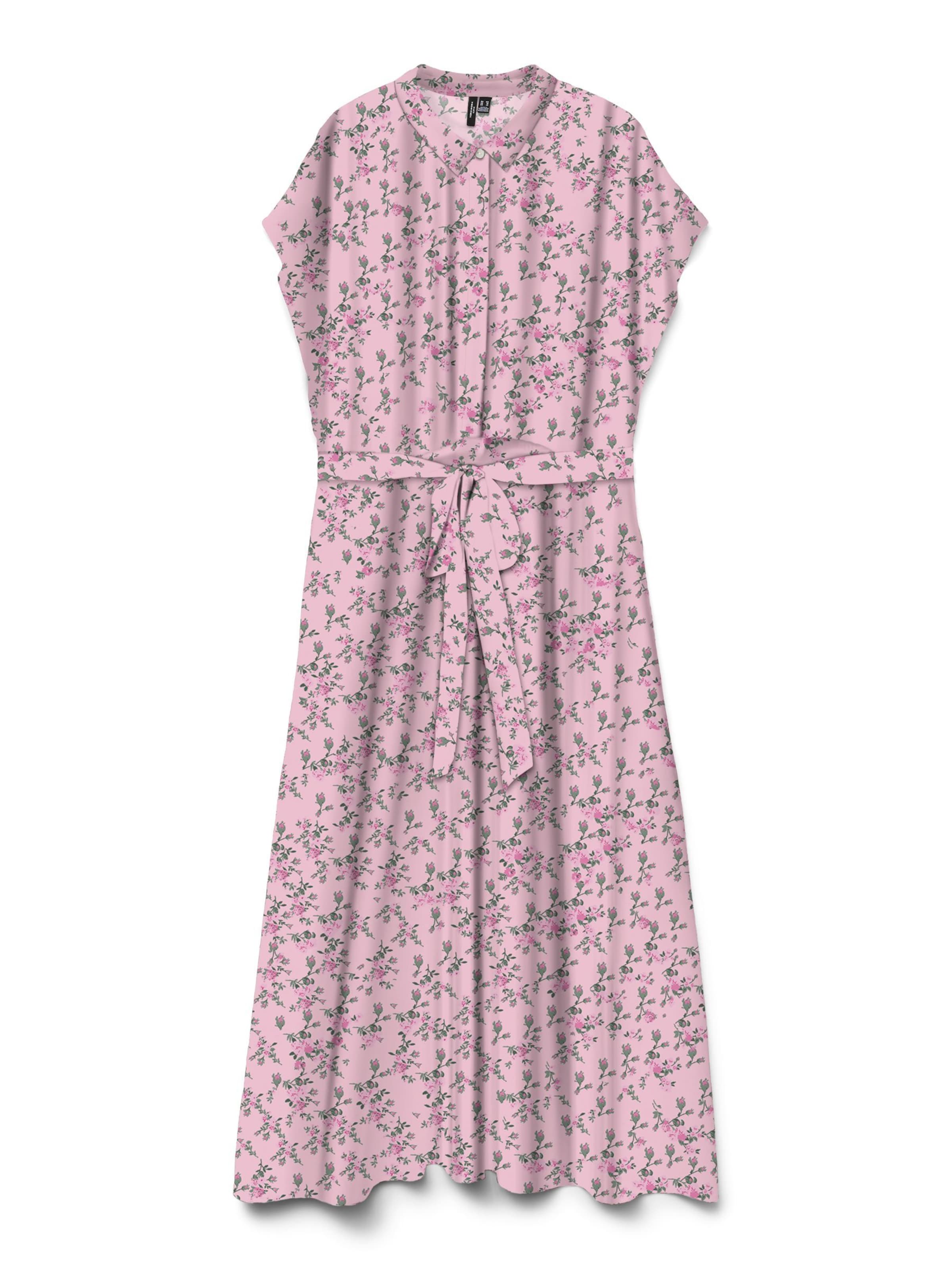 Vero Moda Curve Blusekjole 'VMCJosie' i smaragd / lyserød / pastelpink, Produktvisning