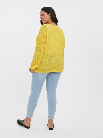 Vero Moda Curve Knit Cardigan 'Whitney' in Yellow