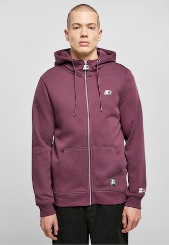 Starter Black Label Sweatjacke in Lila: Vorderseite