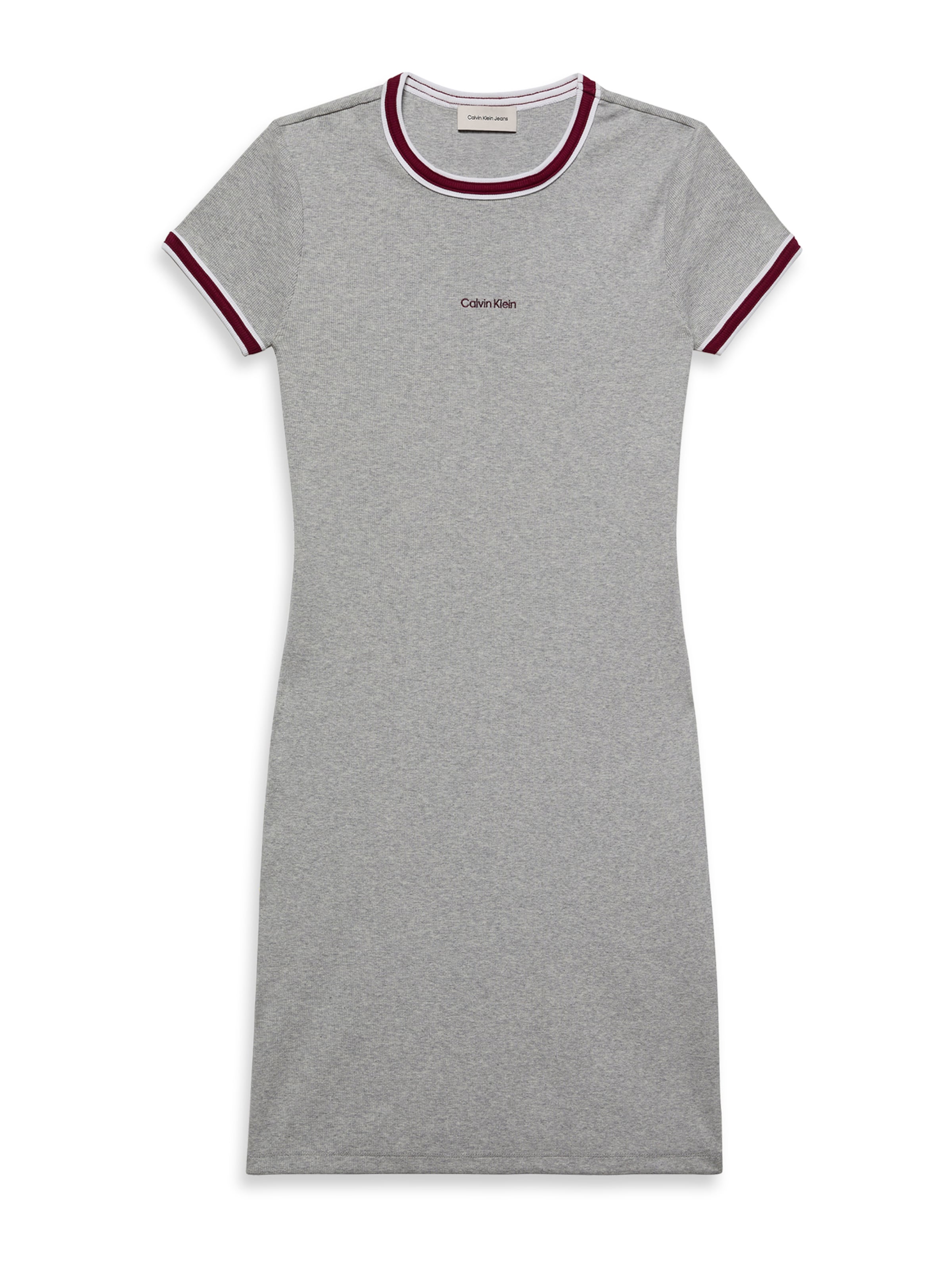 Calvin Klein Jeans Kleid in hellgrau / weinrot / weiß, Produktansicht