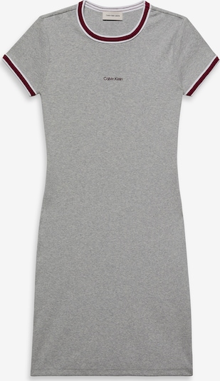 Calvin Klein Jeans Kleid in hellgrau / weinrot / weiß, Produktansicht