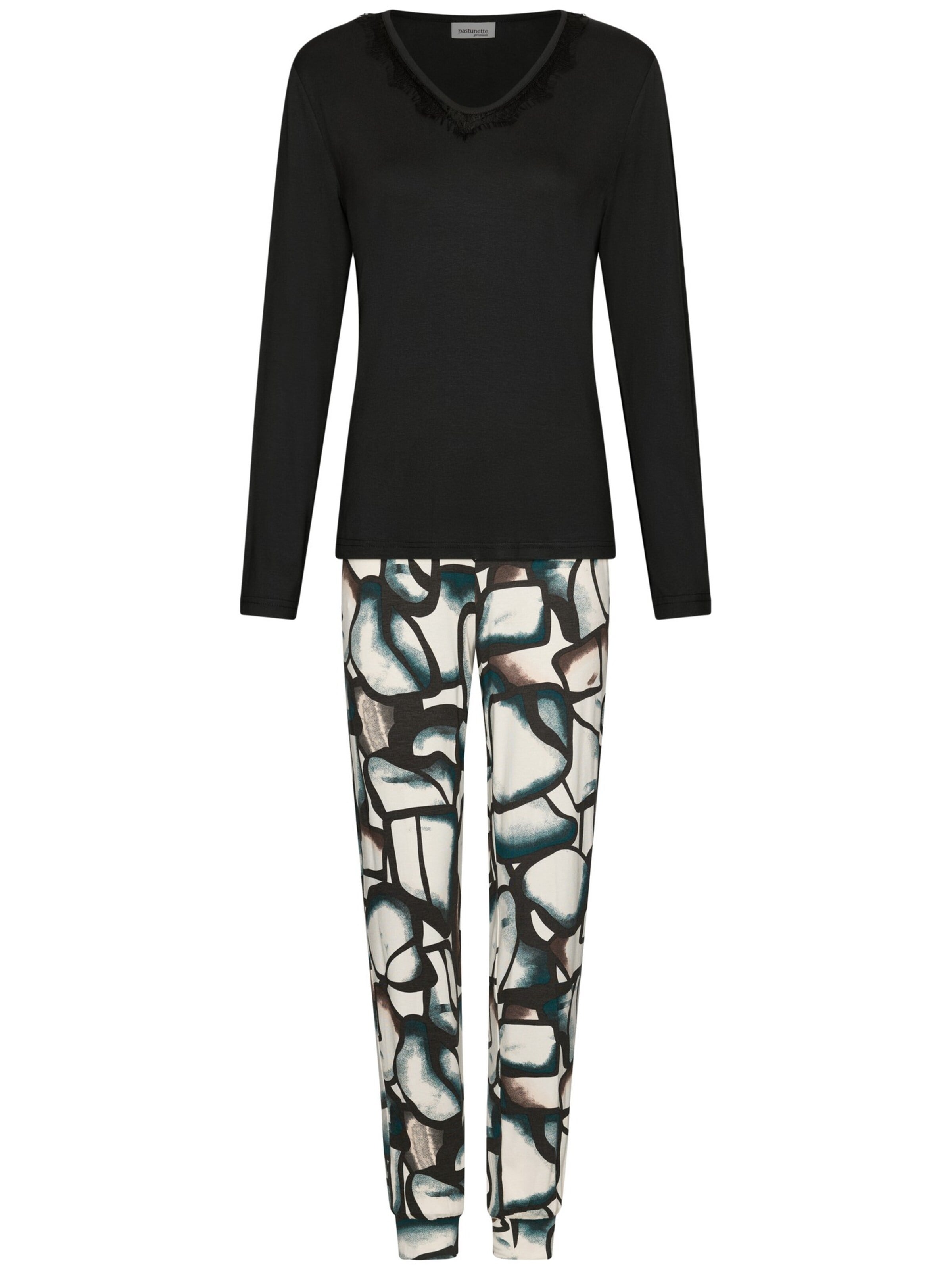 Pastunette Pyjama‌‌‌‌‌‌‌‌‌ in Schwarz: Vorderseite