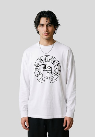 Mister Tee - Camisa 'LA Dynasty' em branco: frente