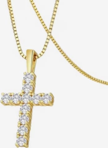 ROUGEMONT Jewellery Kette 'Funkelnde Moissanite Diamant Kreuz Halskette 45cm' in Gold: Vorderseite