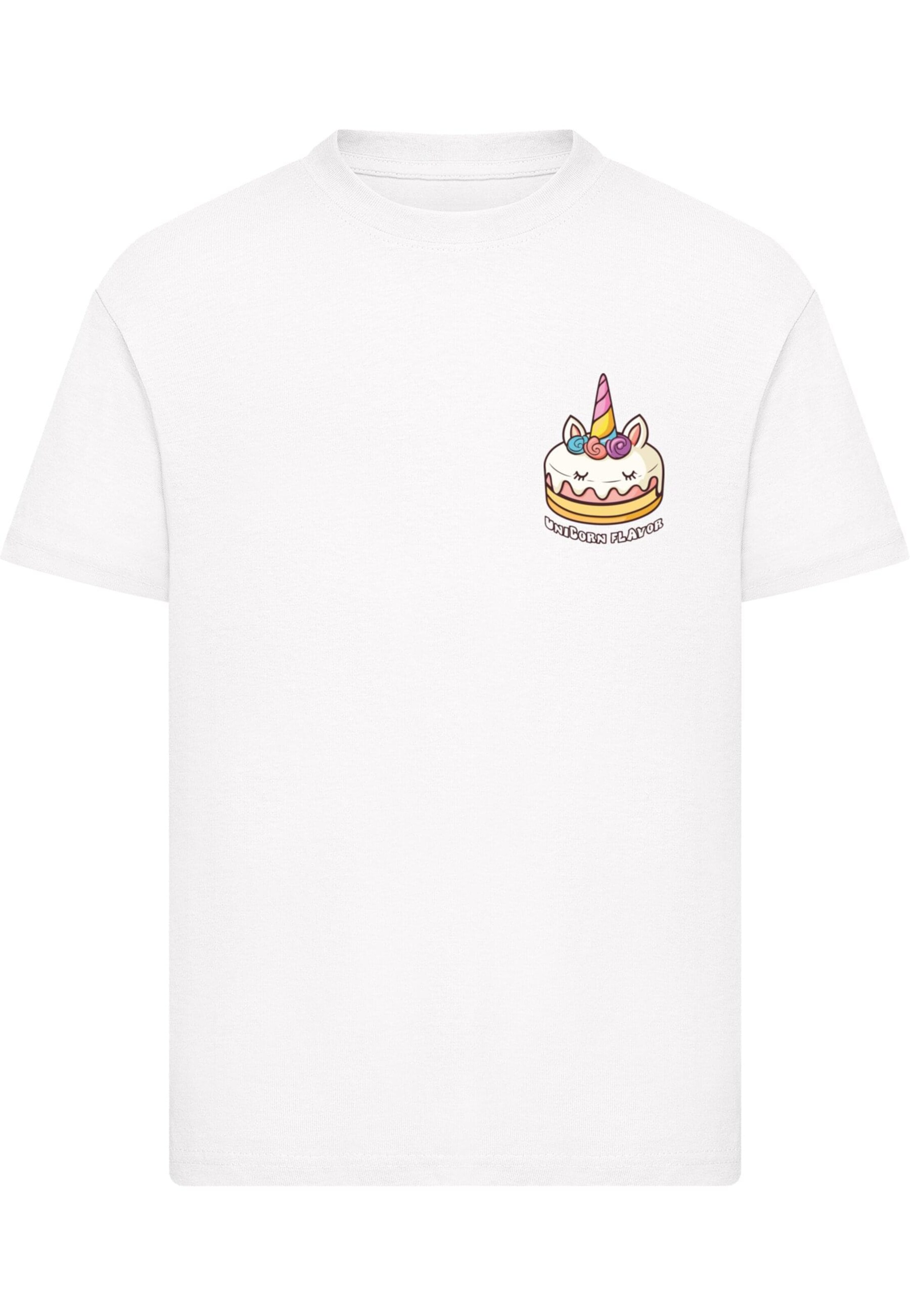 Merchcode T-Shirt 'Unicorn Flavor' in Weiß: Vorderseite