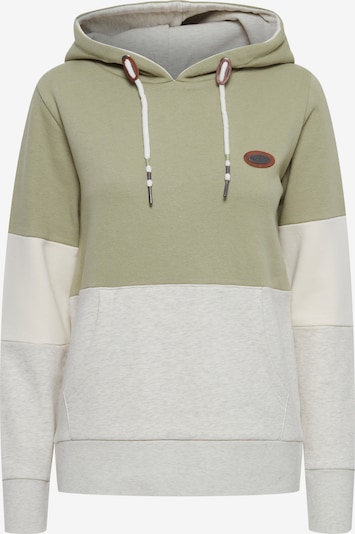 Oxmo Sweatshirt in graumeliert / pastellgrün / weiß, Produktansicht