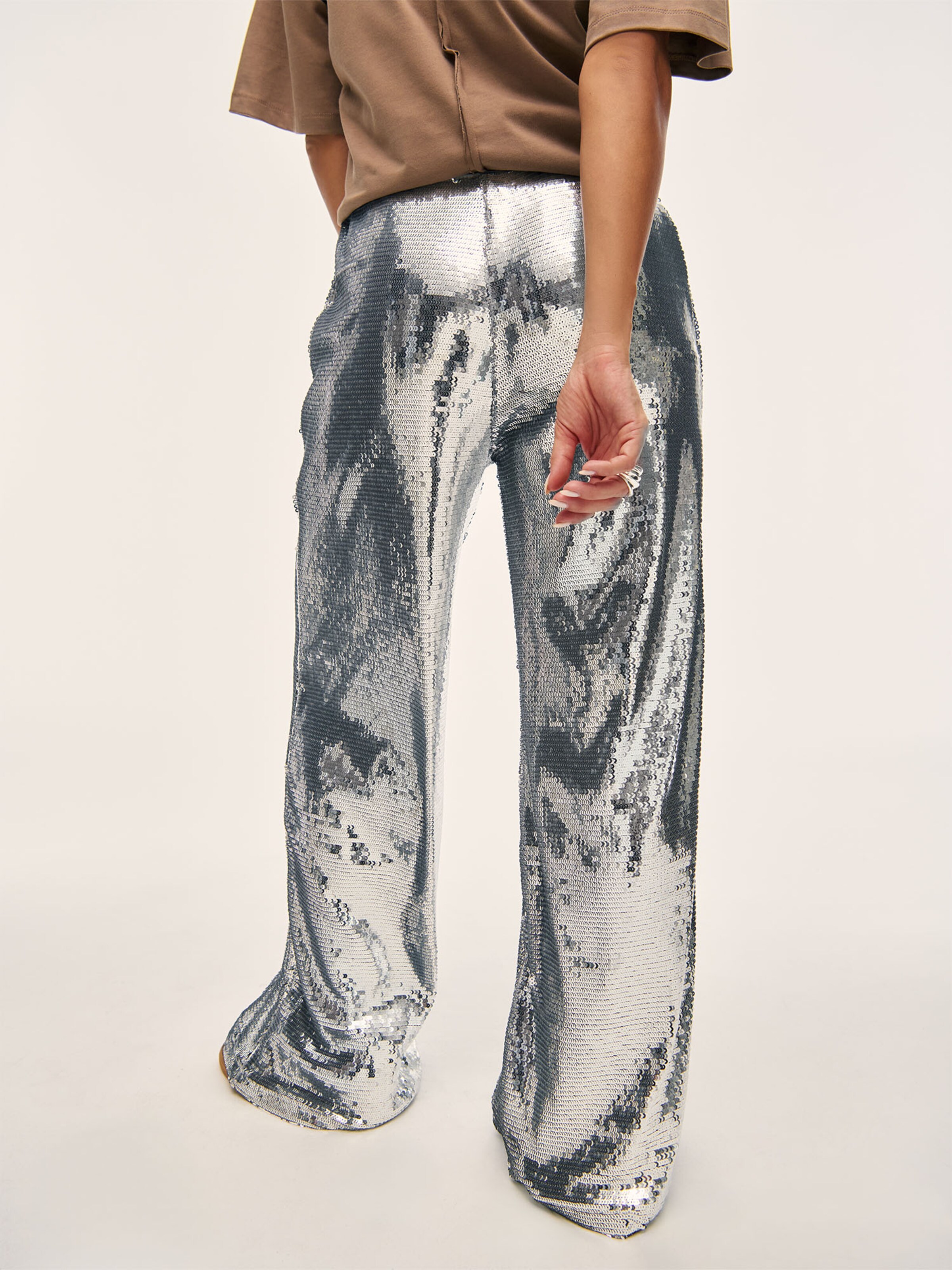 『ALTEREDMIND』big silver pants Women's Silver Sequin Pants | 12th Tribe