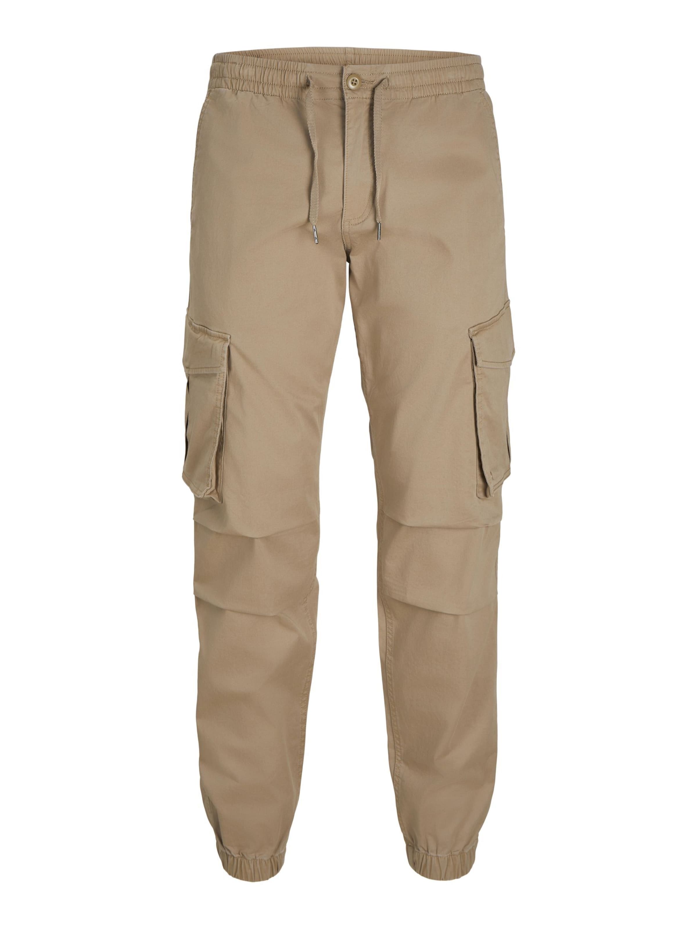 JACK & JONES Tapered Cargo Pants 'JPSTKane JJNoah' in Beige: front