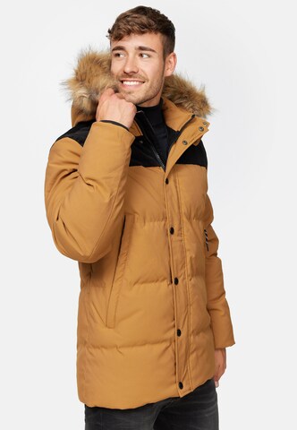 INDICODE JEANS Winter Parka 'Hexyl' in Brown