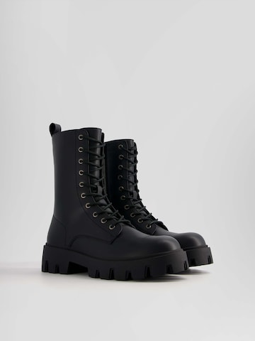 Bershka Lace-up boot in Black