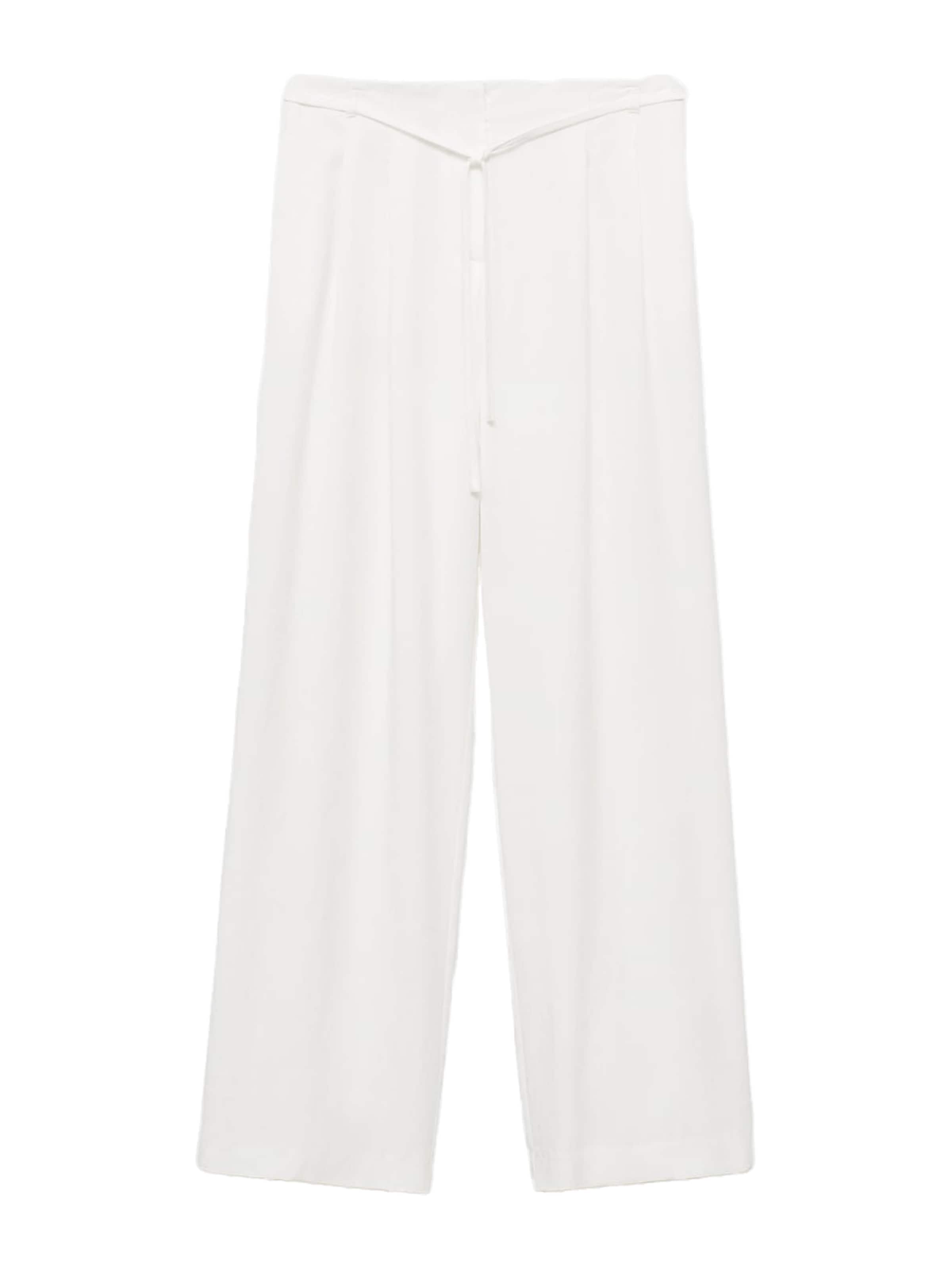 MANGO Loosefit Kalhoty se sklady v pase 'BONNIE' – bílá: přední strana