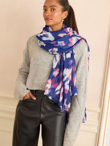 Écharpe love & roses en bleu