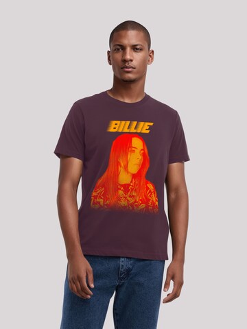T-Shirt 'Billie Eilish Portrait' F4NT4STIC en marron : devant