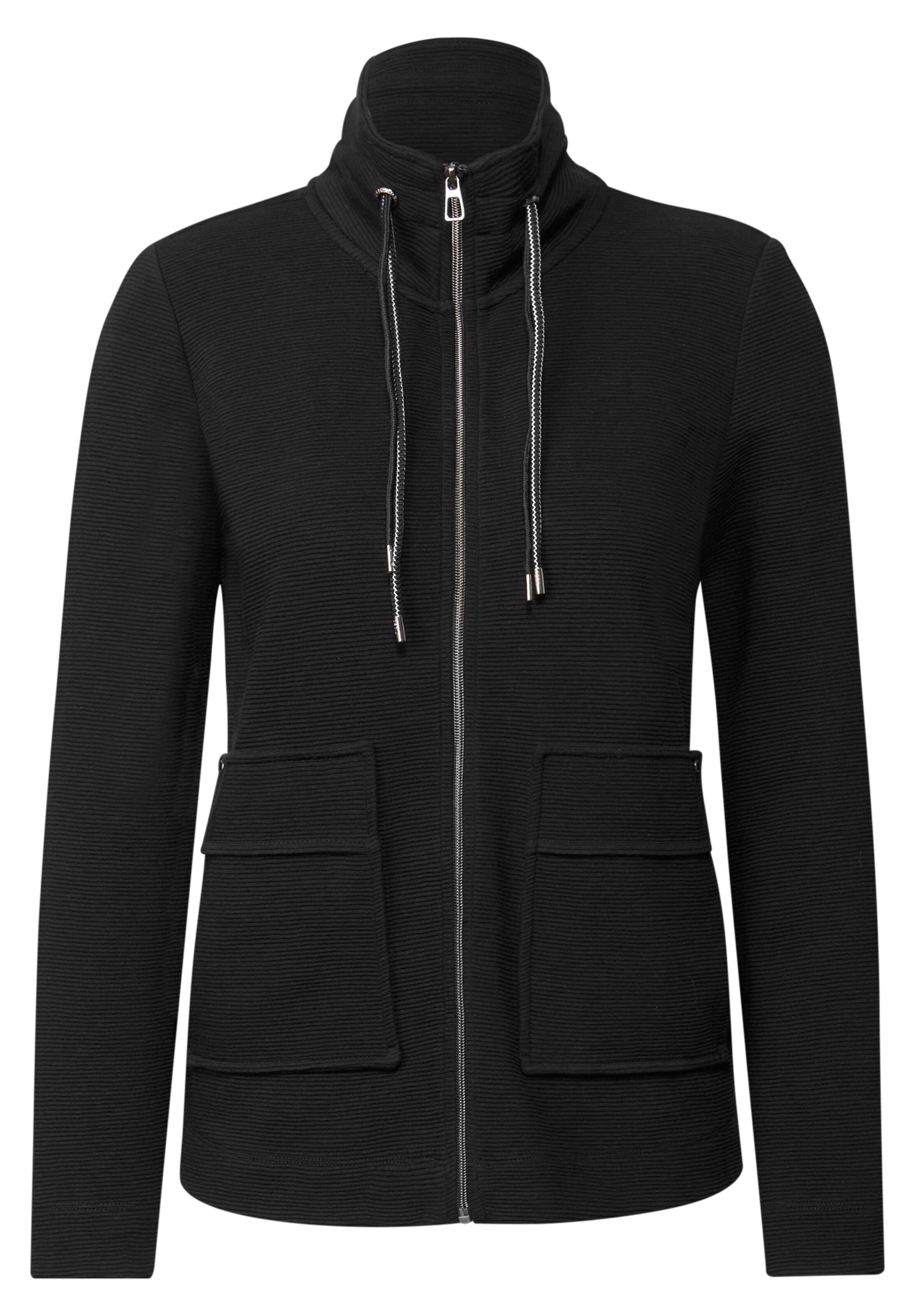 CECIL Knit Cardigan in Black: front