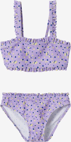 NAME IT - Sujetador bustier Bikini 'Zikeline' en lila: frente