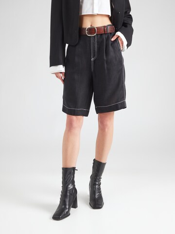 Copenhagen Muse Loose fit Pleat-front trousers 'NATULI' in Black: front