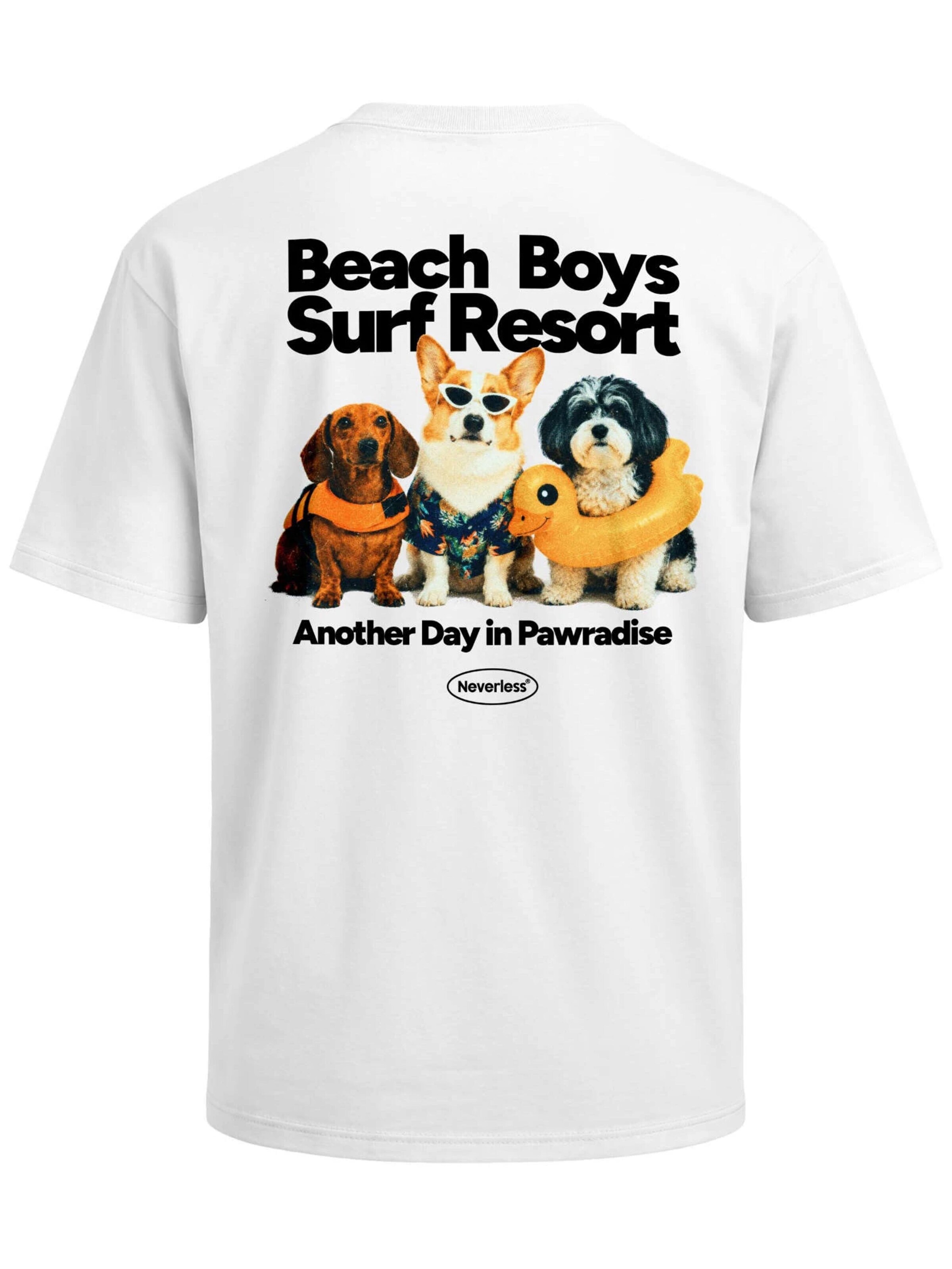 Neverless Shirt 'Beach Dogs' in White: front