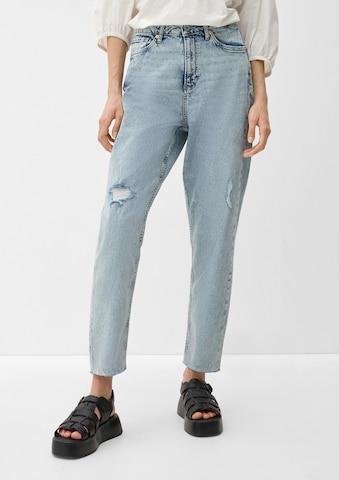 QS Tapered Jeans in Blauw: voorkant