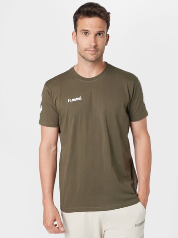 T-Shirt fonctionnel Hummel en vert : devant