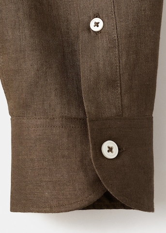 MANGO MAN Slim fit Button Up Shirt 'Tucan' in Brown