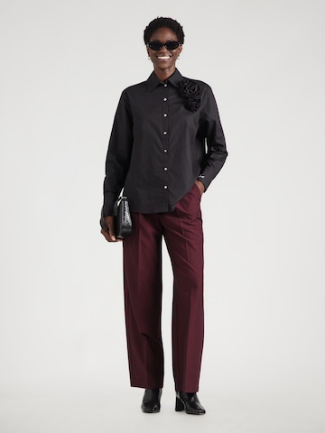 Karl Lagerfeld - Blusa 'FLOWER POPLIN' em preto