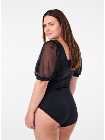 T-shirt Costume intero 'SLEEVE' di Swim by Zizzi in nero