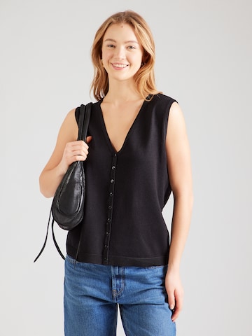 ICHI Kamizelka z dzianiny 'IHLULS' w kolorze czarny: przód