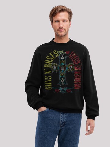 F4NT4STIC Sweatshirt 'Guns N' Roses Skull Rock Band Merch' in Zwart: voorkant