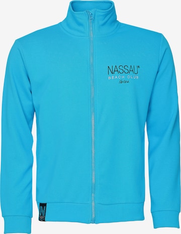 NASSAU Beach Club Zip-Up Hoodie in Blue: front
