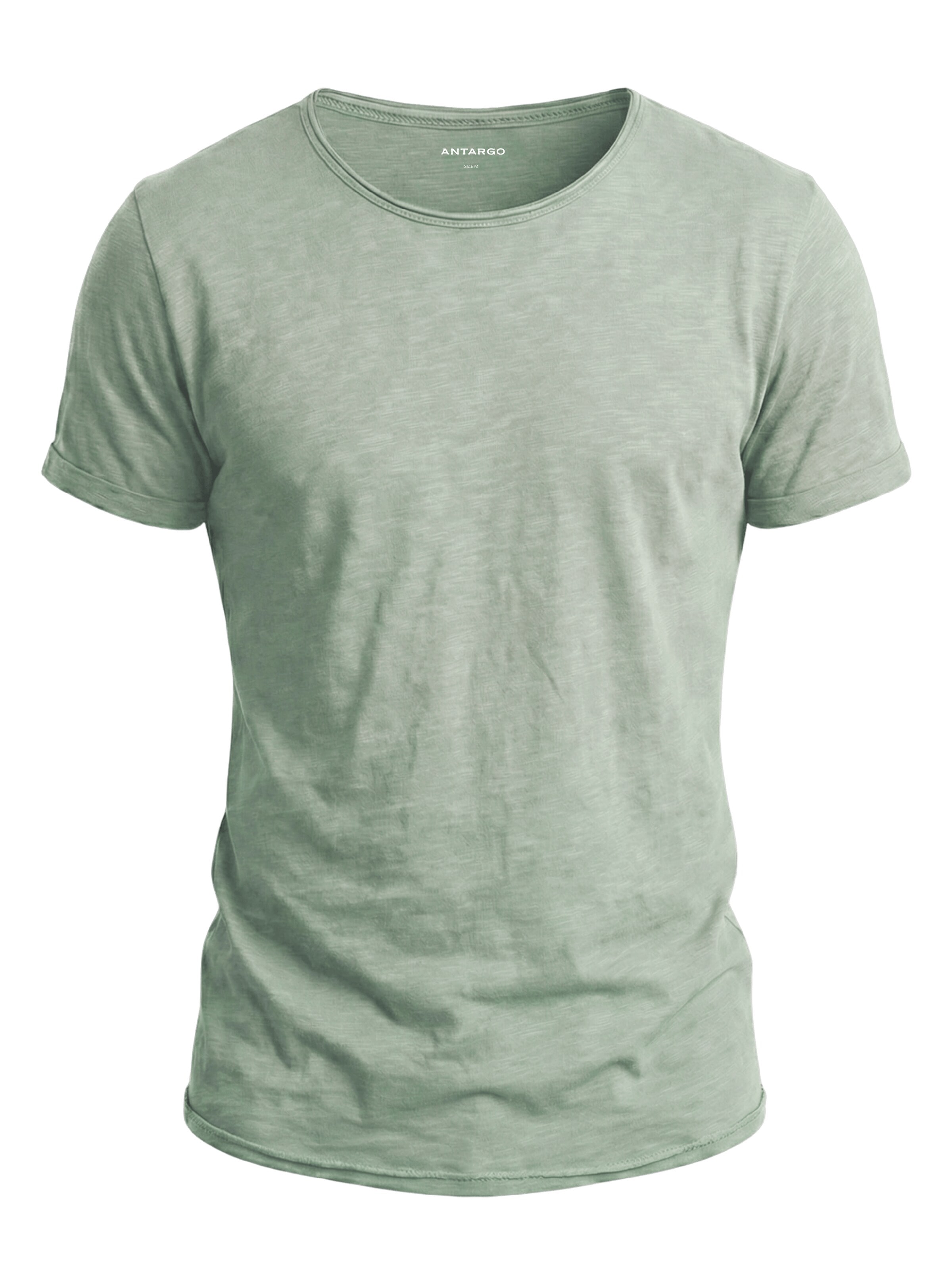 Antargo Shirt 'Basic Open Edge' in Green: front