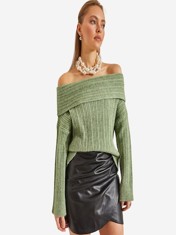 Bianco Lucci Pulover 'Pullover' | zelena barva: sprednja stran